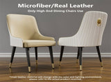 High-End Dining Chairs Set of 2 Faux Leather Upholstered Kitchen Chairs with Gold Lion Head V767-YZ-X111-MH