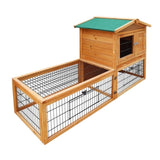 i.Pet Chicken Coop Rabbit Hutch 155cm x 49cm x 90cm Large Chicken Coop Wooden Run Cage House Outdoor PET-GT-WOOD-R1420