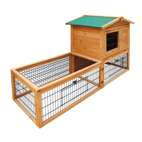 i.Pet Chicken Coop Rabbit Hutch 155cm x 49cm x 90cm Large Chicken Coop Wooden Run Cage House Outdoor PET-GT-WOOD-R1420