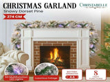 Christabelle 2.7m Snowy Christmas Garland Dorset Pine Pre-Lit with Multi-Function LED Lights Do 112_WFLSD274