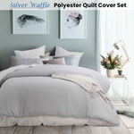 Accessorize Silver Waffle Polyester Quilt Cover Set Double V442-HIN-QUILTCS-POLYWAFFLE-SILVER-DS