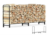 233cm Extra Long Heavy Duty Firewood Log Rack Metal Storage Holder Garden Indoor V767-JJ-XZ112-V1