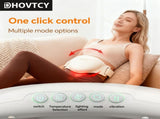 White abdominal massage belt, heat therapy massage, kneading massager, stress relief wellness, V1347-110-94494