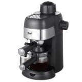 Compact 800W Espresso Coffee Maker with Steam Milk Frother, 240ml Glass Carafe, 4-Cup Capacity, V1341-ZY-FKXSZWL7-BLACK