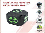 Archery 3D Dice Target Cube Reusable 18 Sides 23CM Self Healing XPE Foam Target V63-827081