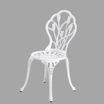 2 Seater Dominique Cast Aluminium Bistro Set V231-CAS-001 WHITE