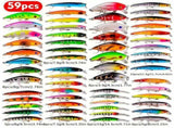 59 - piece Fishing Lure Set - High - Quality, Trending & Hot - Selling! Free Shipping V1102-HEYJ-007