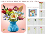 Flowers Bouquet Building Set with Vase Compatible with Lego,1PCS Artificial Flowers for Home V1369-AZ3-W-22090