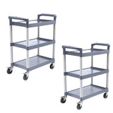 SOGA 2X 3 Tier Food Trolley Portable Kitchen Cart Multifunctional Big Utility Service with wheels FOODCART1522X2