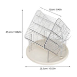 Transparent Cosmetic Display Case with Rotating Makeup Brush and Jewelry Organizer V1366-AZ2-W-13840