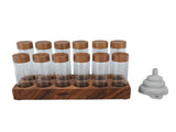Coffee Sugar Canister Set High Borosilicate Glass Coffee Bean Storage Jar with Walnut Display Shelf V1294-YM0901-3118240021411