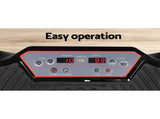 Everfit Vibration Machine Platform Vibrator Resistance Rope Home Fitness Black FIT-H-VP-ROUND-BK