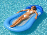 Inflatable Pool Bed Adults and Teens with Headrest, Water Floating Sofa, Blow Up Pool Lounger V1366-AZ2-W-23573