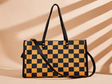 Fashionable checkered large-capacity tote bag, versatile single-shoulder and hand-held bag for V1105-YABB-05