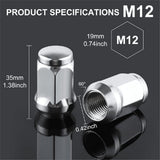 M12x1.5 Wheel Lug Nuts, One-Piece Design Bulge AcornChrome Nuts V1370-AZ4-11724