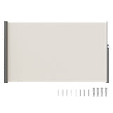 Retractable Side Awning,160X300cm Aluminum Outdoor Privacy Screen, 280g Polyester Water-proof V952-ZYPF160X300CMM001V0