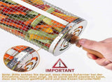 2-Piece Rolling Grill Baskets Stainless Steel for Vegetables Fish and Outdoor Grilling V1188-MS-710-114