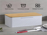 CARLA HOME Bread Bin with Bamboo Lid used as Chopping Board for Kitchen Countertop LSB-36094
