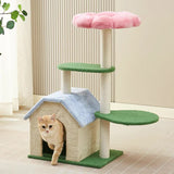 Floral Cat Tree with Cozy Hideaway and Scratching Posts V888-ELOSUNG10730