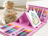 208 PCS Art Supplies,Drawing Art Kit for Kids Adults Art Set with Double Sided Trifold Easel,Oil V1192-AZ-W-31021