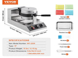 Commercial Waffle Maker, 1300W Round Waffle Baker Machine, Non-Stick Stainless Steel Belgian Waffle V952-SYBLSHFBJDP1II7A0V3