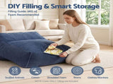 Artiss Bean Bag Chair Cover Soft Corduroy Stuffed Animal Storage Bean Bag Cover for BD-COVER-LOUNGE-S-BL