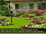 Fake Owl Decoys to Scare Birds Away, Rotating Head Sculptures, Nature Enemy Scarecrow Plastic V1258-DP02-C-331