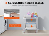 24x18x34 Inch Stainless Steel Work Table 3-Stage Adjustable Shelf with 4 Wheels Heavy Duty V952-CFGZT24X18X34YC01V0