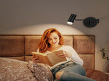 Battery Operated Sconces Set of 2, Swing Arm Lamp with Remote Control, Not Hardwired Led V1171-CB-SA-CWL-CCT-2
