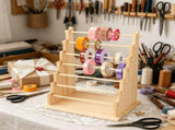 Wooden Ribbon Organizer Rack,Large Capacity Ribbon Holder, Ribbon Spool Holder Stand, Washi Tape V1370-AZ4-15689