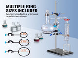 Lab Stand Support, Laboratory Retort Support Stand Set, Steel Lab Stand 23.6" Rod and 8.3" x 5.3" V952-SYZJJP1JT60C60P2LV0