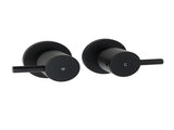 Watermark Black 1/4 Turn Twin Shower Taps Hot Cold Round Set Bath Vanity Mixer V1233-CPF0282ABK
