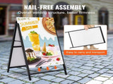 A Frame Sidewalk Sign, 61x91cm Heavy Duty Slide-in Signboard Holder, Double-Sided Folding Sandwich V952-XHBZA2436INCHM1FCV0