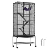 VEVOR 69" Metal Small Animal Cage 4-Tier Rolling Ferret Cage with Tray 3 Ramps V952-JSXDL301869I2SROXV0