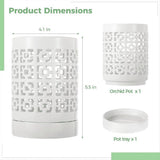 Orchid Pot with Holes Ceramic Plant Pots Outdoor Indoor Flower Pots for Repotting with Drainage and V1370-AZ4-10510