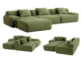 Artiss 300cm Modular Sofa Bed Comfort L-Shaped Sectional Boneless Couch Green SBED-O-CDY-4S-GN-ABC