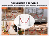 Stanchion Post with Velvet Rope, 4-Pack Crowd Control Stanchion with 2PCS 5FT Red Velvet Ropes, V952-QTGLZYSBXGKTJCGM7V0