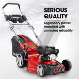 BAUMR-AG 18" 150cc Lawn Mower, 8 Heights, Steel Deck, Cup Holders, 4-Stroke Petrol Lawnmower - 730EX V219-MOWPPRBM18PA