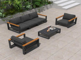 5 Seater Grandeur Lounge Suite Charcoal Grey V264-OTF-545A-DGR-6PC