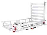 50 x 29.5 x 8.7 in Hitch Cargo Carrier, 500lb Capacity Trailer Hitch Mount Aluminum Cargo Basket V952-CHXLK47286500HPGUV0