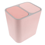 Covered Bathroom Trash Can with Dual Compartments and Self-Sealing Lid for Kitchen and Home Use V1370-AZ4-08905