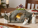 4 Pieces Easter LED Cross Shaped Resin Table Decor Resurrection of Jesus Statue Set Easter Resin V1192-AZ-W-33951