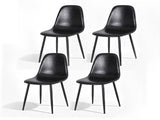 Artiss 4x Dining Chairs Retro PU Leather Kitchen Lounge Cafe Accent Chair Black DINC-B-B04-BKX4