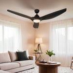 Devanti 64 Inch Ceiling Fan DC Motor w/Light w/Remote - Black CF-B-64-334-BK