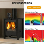 Wood Heater Fan Eco Heat Powered Self-Powered Silent for Fireplace Stove Burner V201-W11341831