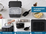 Devanti Ice Maker 11-12kg Portable Bullet Cube Machine Black IM-ZB-E-11WL02-BK