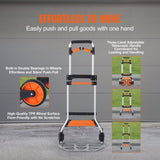 VEVOR Folding Hand Truck, 140 kg Load Capacity, Aluminum Portable Cart, Convertible Hand Truck and V952-KZDSTHC500B01UEHNV0