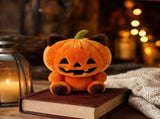 Halloween Pumpkin Cat Plush, 9.84 Inch Stuffed Animal, Soft Pumpkin Cat Plushie Toy, Halloween Home V1366-AZ2-W-24692