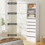 Artiss 6 Chest of Drawers Tallboy Cabinet White FURNI-N-CDR-6D3S-WH-AB