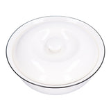9in Soup Bowl with Lid Large Capacity 1500ml Stew Bowl Harmless White Ceramic Kitchen Bowl V1294-YM0523-3118210320411